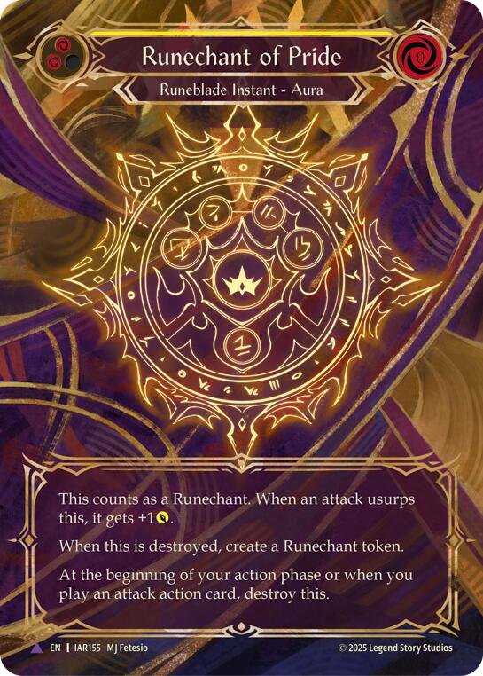 Runechant of Pride (Yellow) (Marvel) [IAR155-MV] (Omens of the Third Age)  Cold Foil | Total Play