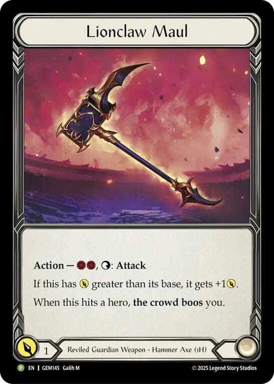 Lionclaw Maul [GEM145-CF] (Gem Pack 5)  Cold Foil | Total Play