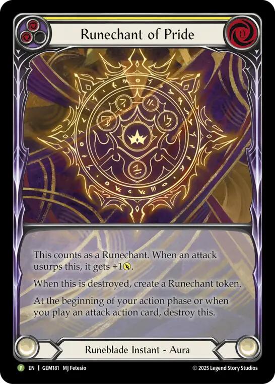 Runechant of Pride (Yellow) [GEM181-RF] (GEM Pack 5)  Rainbow Foil | Total Play