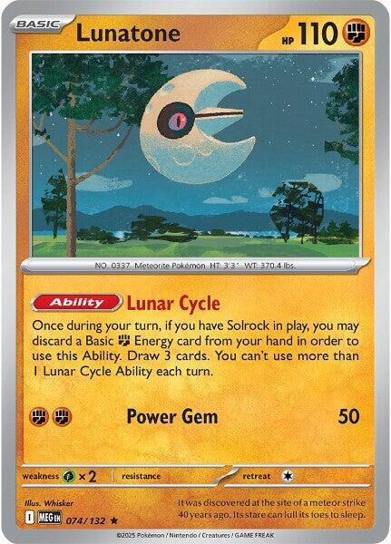 Lunatone (074/132) (Non-Holo) [Mega Evolution: Base Set] | Total Play