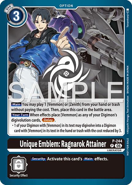 Unique Emblem: Ragnarok Attainer [P-244] (Official Store Tournament 2026 Vol. 3 Participant) [Promotional Cards] | Total Play