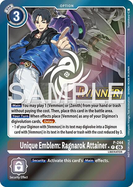 Unique Emblem: Ragnarok Attainer [P-244] (Official Store Tournament 2026 Vol. 3 Winner) [Promotional Cards] | Total Play