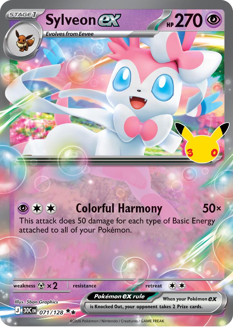 Sylveon ex (071/128) [Mega Evolution: 30th Celebration] | Total Play