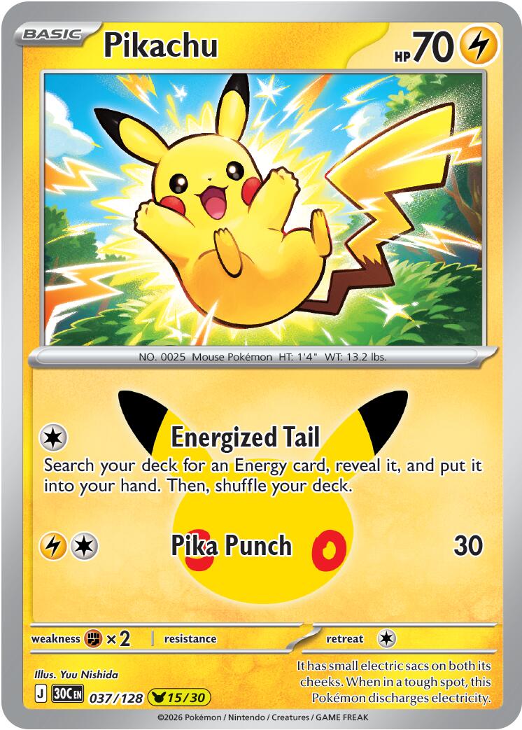 Pikachu (037/128) [Mega Evolution: 30th Celebration] | Total Play