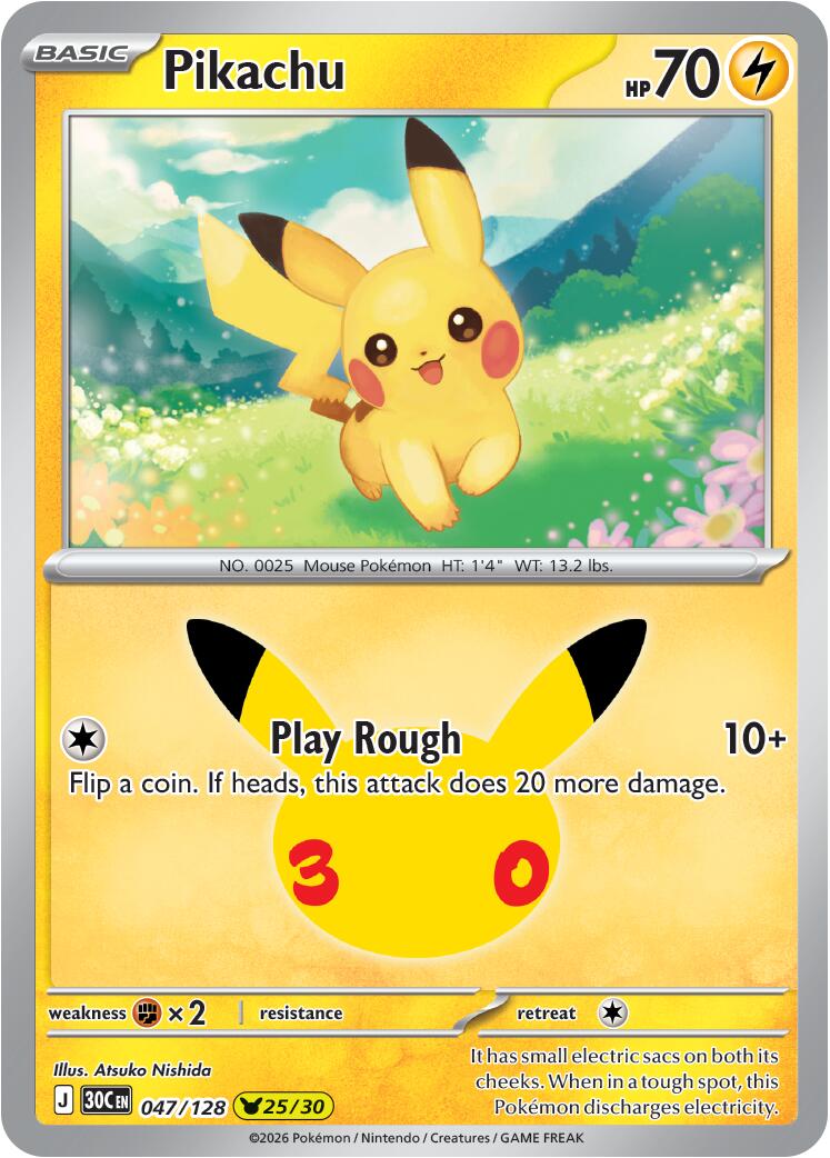 Pikachu (047/128) [Mega Evolution: 30th Celebration] | Total Play