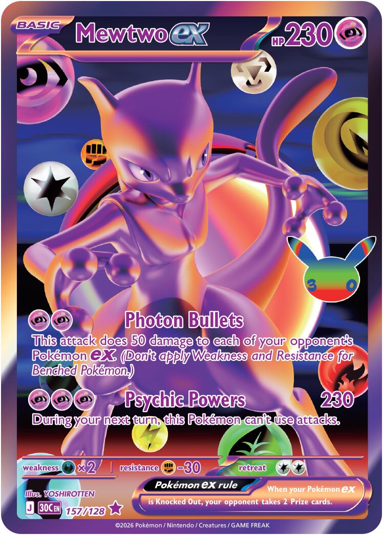 Mewtwo ex (157/128) [Mega Evolution: 30th Celebration] | Total Play