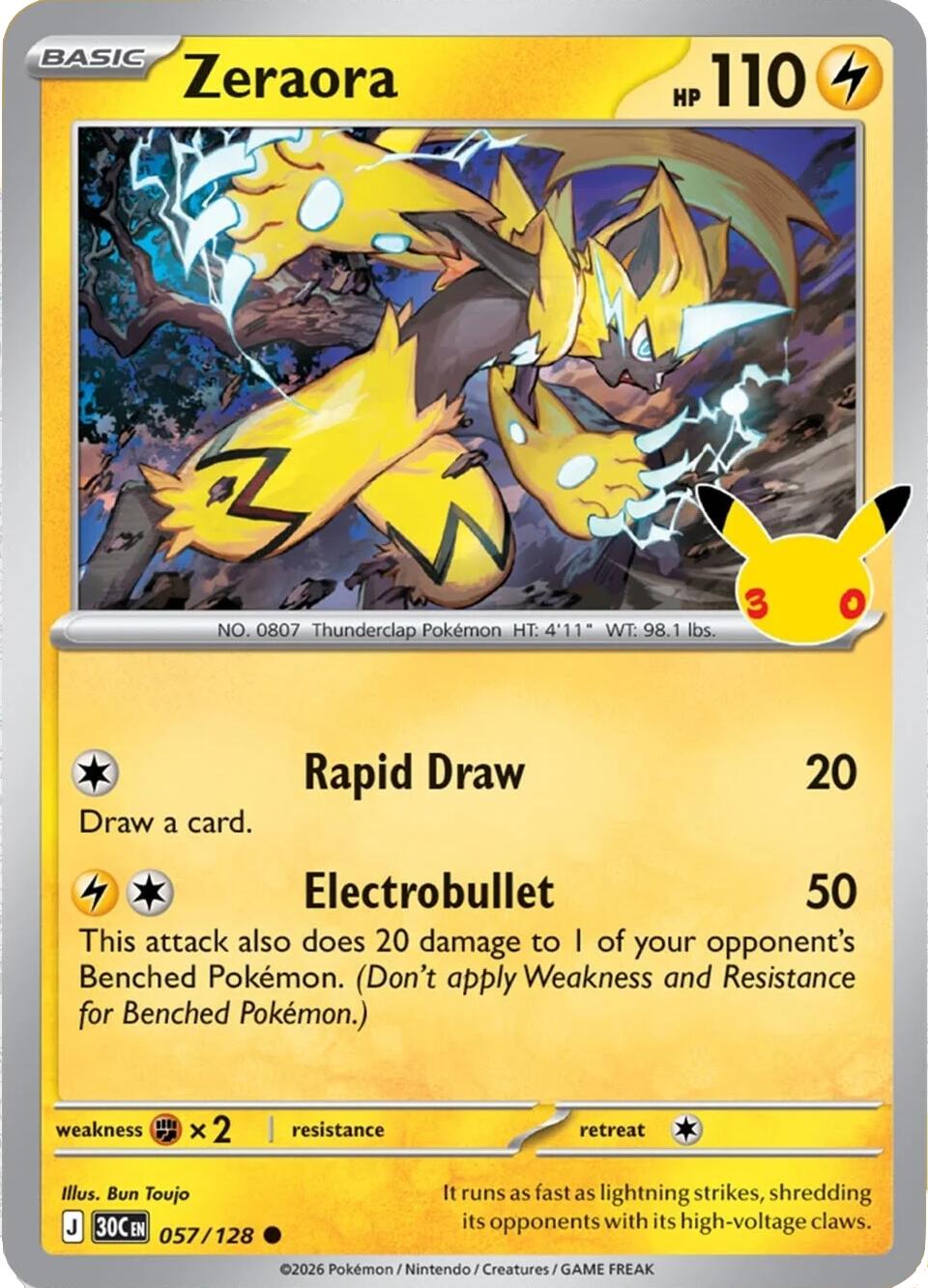 Zeraora (057/128) [Mega Evolution: 30th Celebration] | Total Play