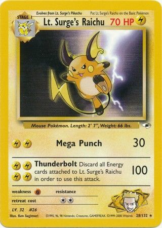 Lt. Surge's Raichu (28/132) [Gym Heroes Unlimited] | Total Play