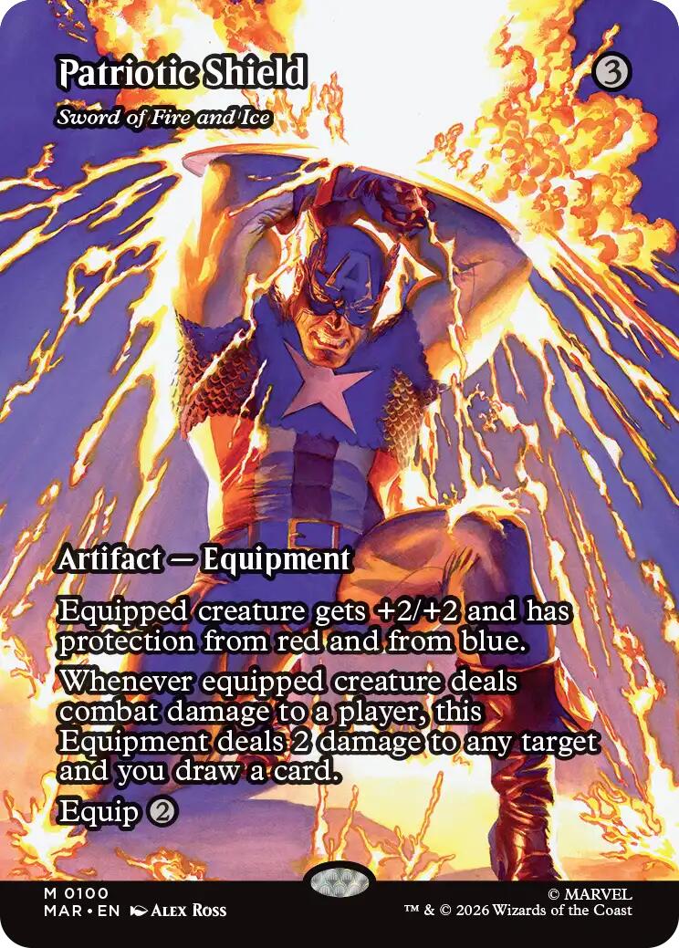 Patriotic Shield - Sword of Fire and Ice (Borderless) [Marvel Universe: Eternal-Legal] | Total Play