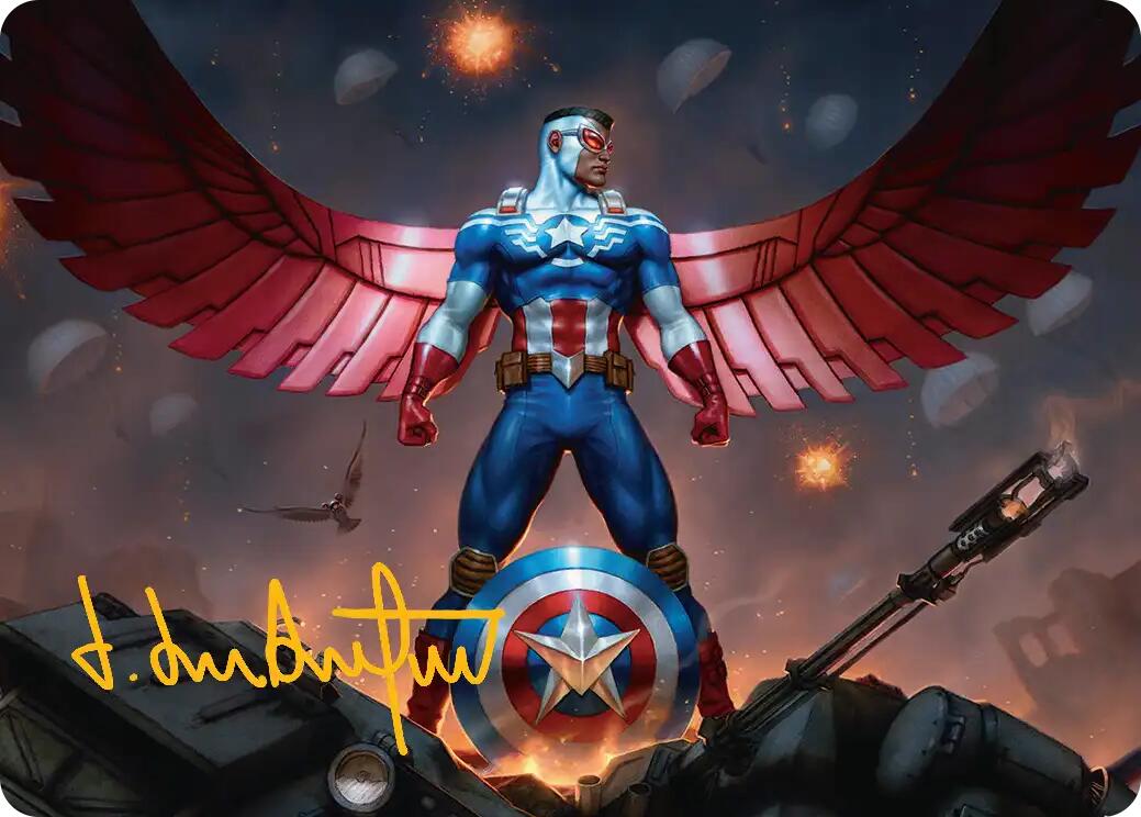 Captain America, Wings of Freedom Art Card (2/45) (Gold-Stamped Signature) [Marvel Super Heroes Art Series] | Total Play