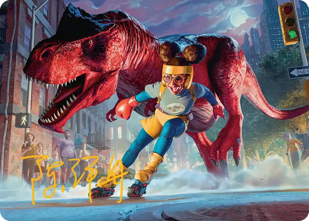 Moon Girl and Devil Dinosaur Art Card (Gold-Stamped Signature) [Marvel Super Heroes Art Series] | Total Play