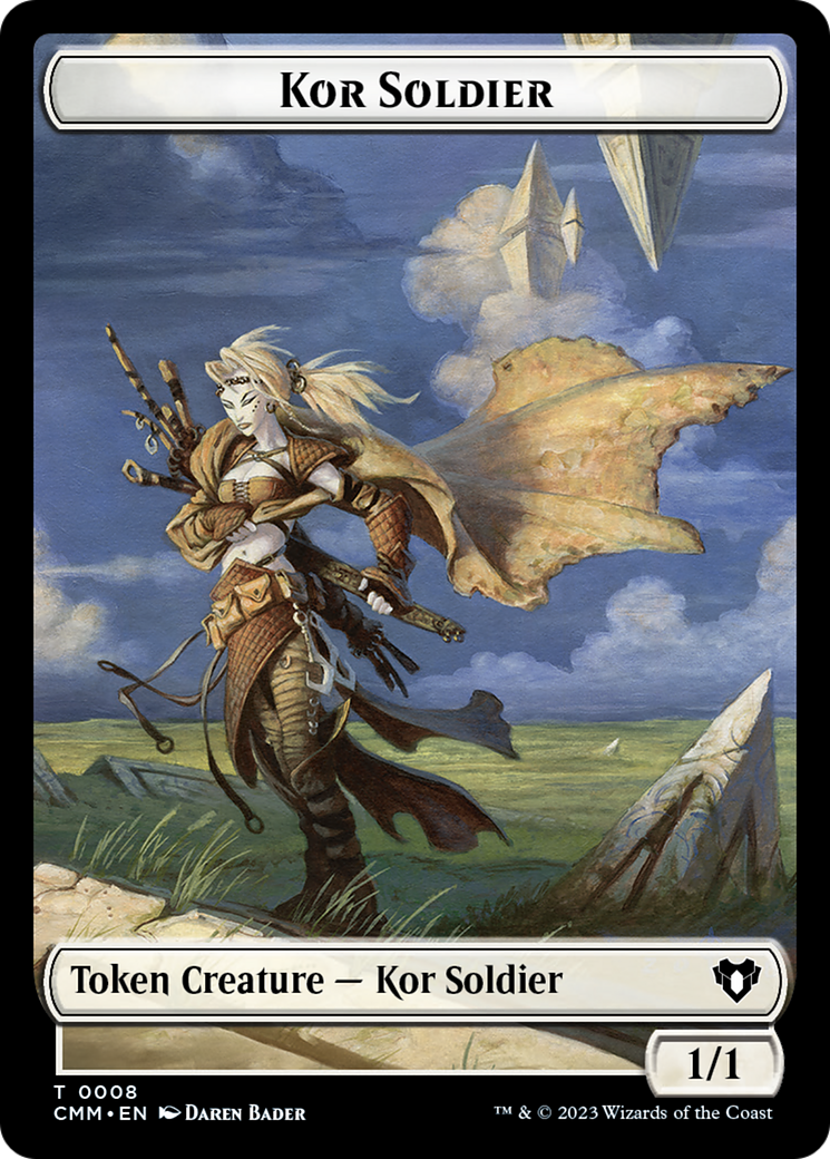Soldier // Kor Soldier Double-Sided Token [Commander Masters Tokens] | Total Play