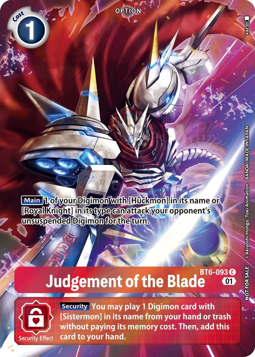 Judgement of the Blade [BT6-093] (Premium Deck Set) [Double Diamond Promos] | Total Play