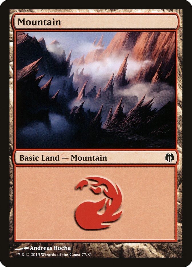 Mountain (77) [Duel Decks: Heroes vs. Monsters] | Total Play