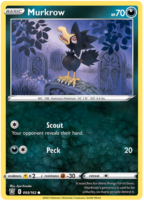 Murkrow (093/163) [Sword & Shield: Battle Styles] | Total Play