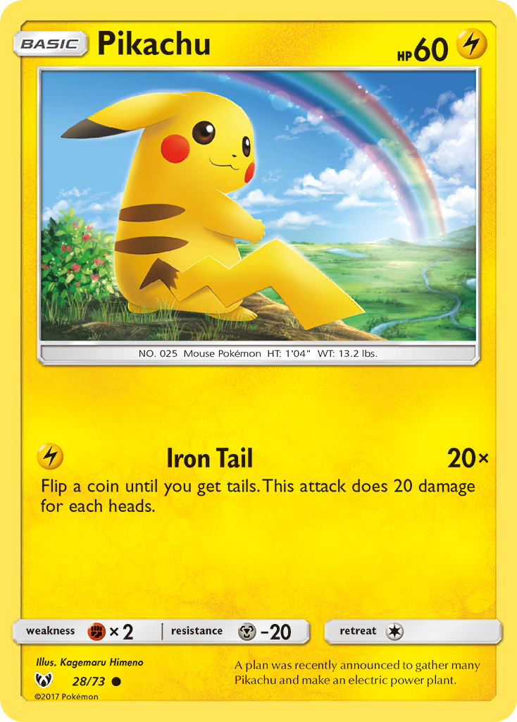 Pikachu (28/73) (Cosmos Holo) [Sun & Moon: Shining Legends] | Total Play
