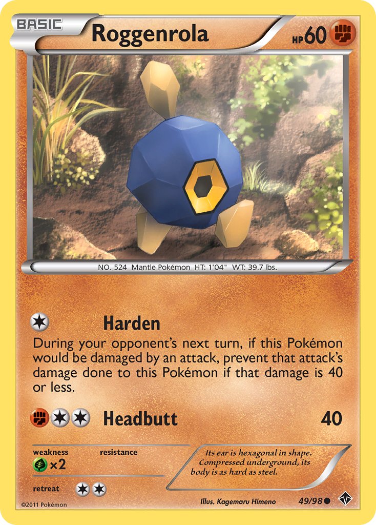 Roggenrola (49/98) (Cracked Ice Holo) (Blister Exclusive) [Black & White: Emerging Powers] | Total Play