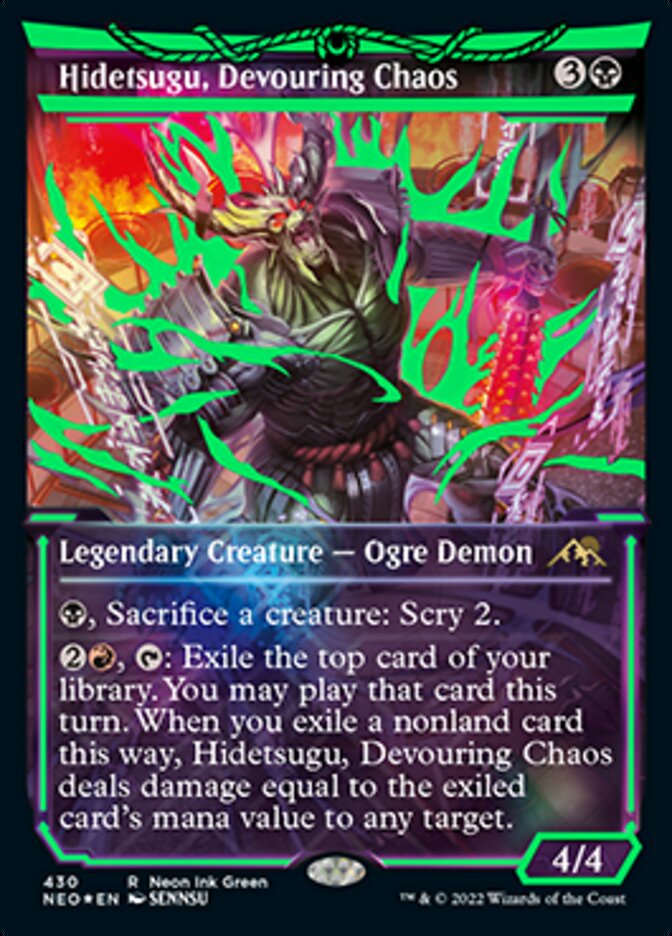 Hidetsugu, Devouring Chaos (Neon Ink Green) [Kamigawa: Neon Dynasty] | Total Play