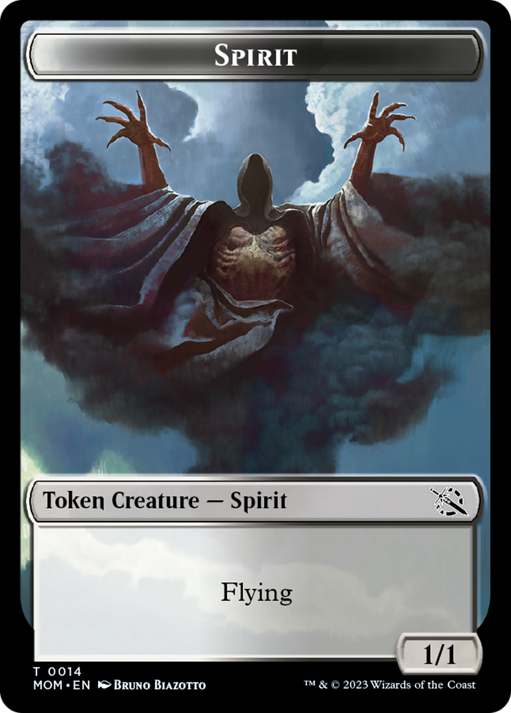 Knight (7) // Spirit (14) Double-Sided Token [March of the Machine Commander Tokens] | Total Play