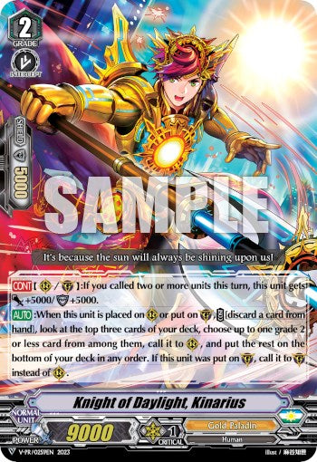 Knight of Daylight, Kinarius (V-PR/0259EN 2023) [V Promo Cards] | Total Play