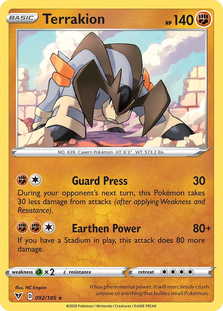 Terrakion (092/185) [Sword & Shield: Vivid Voltage] | Total Play