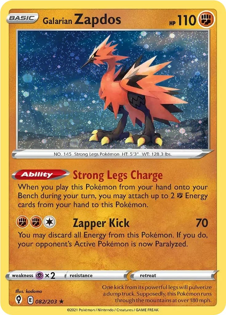 Galarian Zapdos (082/203) (Cosmos Holo) [Sword & Shield: Evolving Skies] | Total Play