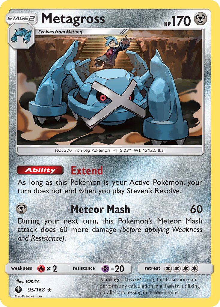 Metagross (95/168) (Prerelease Kit Exclusive) (Theme Deck Exclusive) [Sun & Moon: Celestial Storm] | Total Play