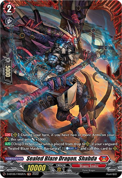 Sealed Blaze Dragon, Shabda (D-BT06/FR22EN) [Blazing Dragon Reborn] | Total Play