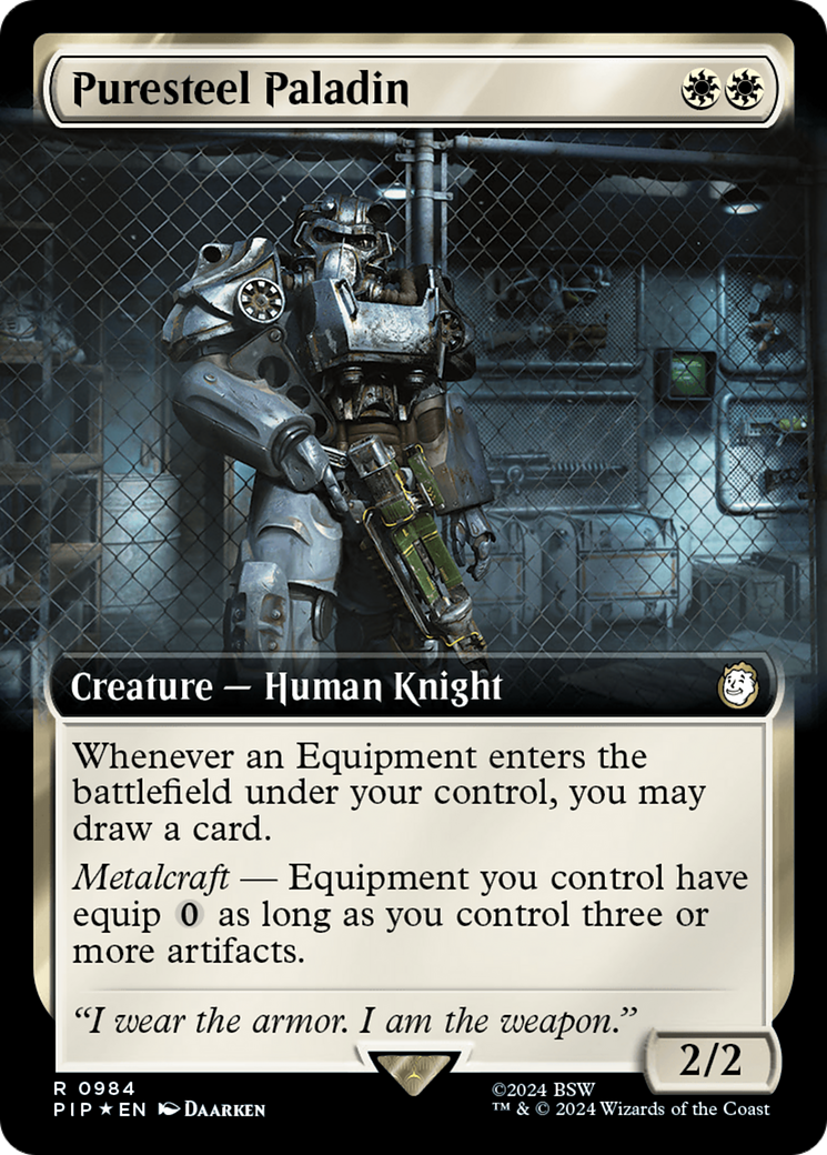 Puresteel Paladin (Extended Art) (Surge Foil) [Fallout] | Total Play