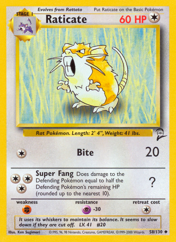 Raticate (58/130) [Base Set 2] | Total Play