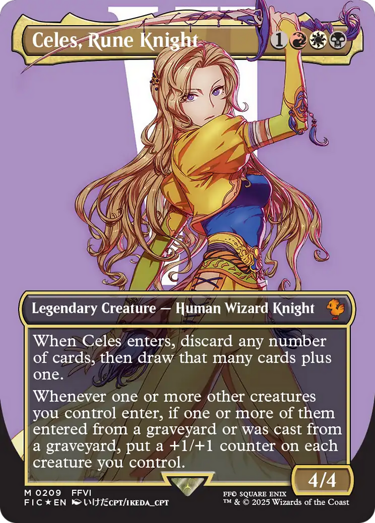 Celes, Rune Knight (Borderless) (Surge Foil) [FINAL FANTASY Commander] | Total Play
