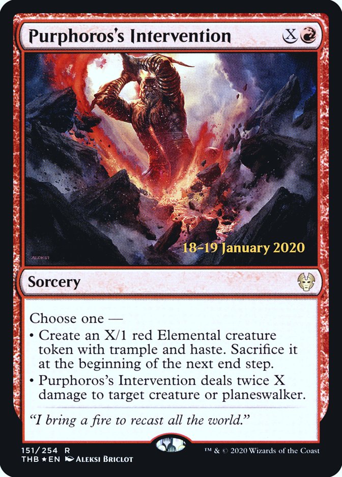 Purphoros's Intervention [Theros Beyond Death Prerelease Promos] | Total Play