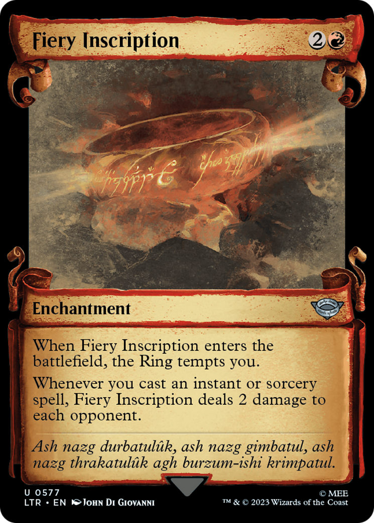 Fiery Inscription [The Lord of the Rings: Tales of Middle-Earth Showcase Scrolls] | Total Play