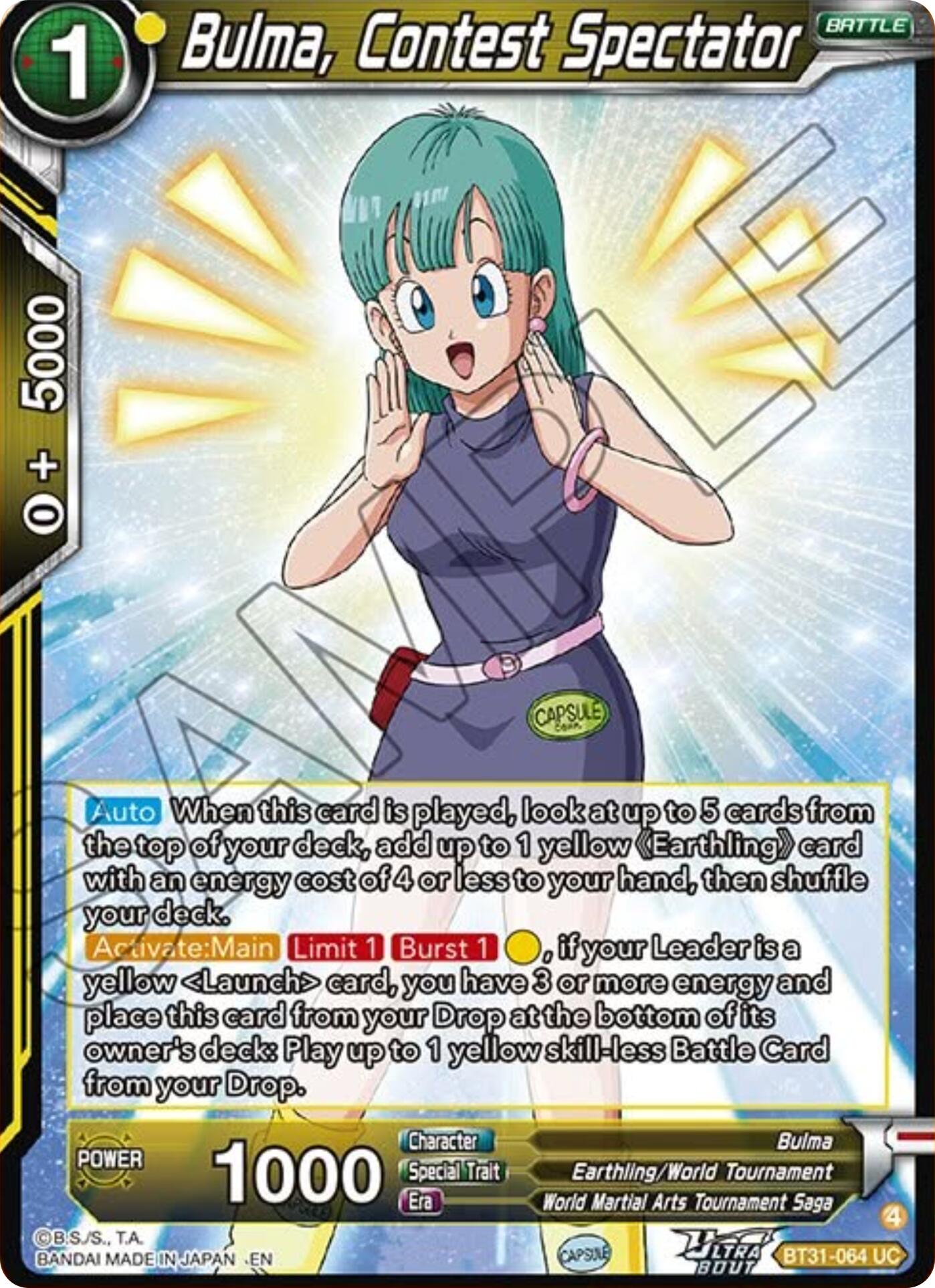 Bulma, Contest Spectator (BT31-064) [Impact Beyond Dimensions] | Total Play