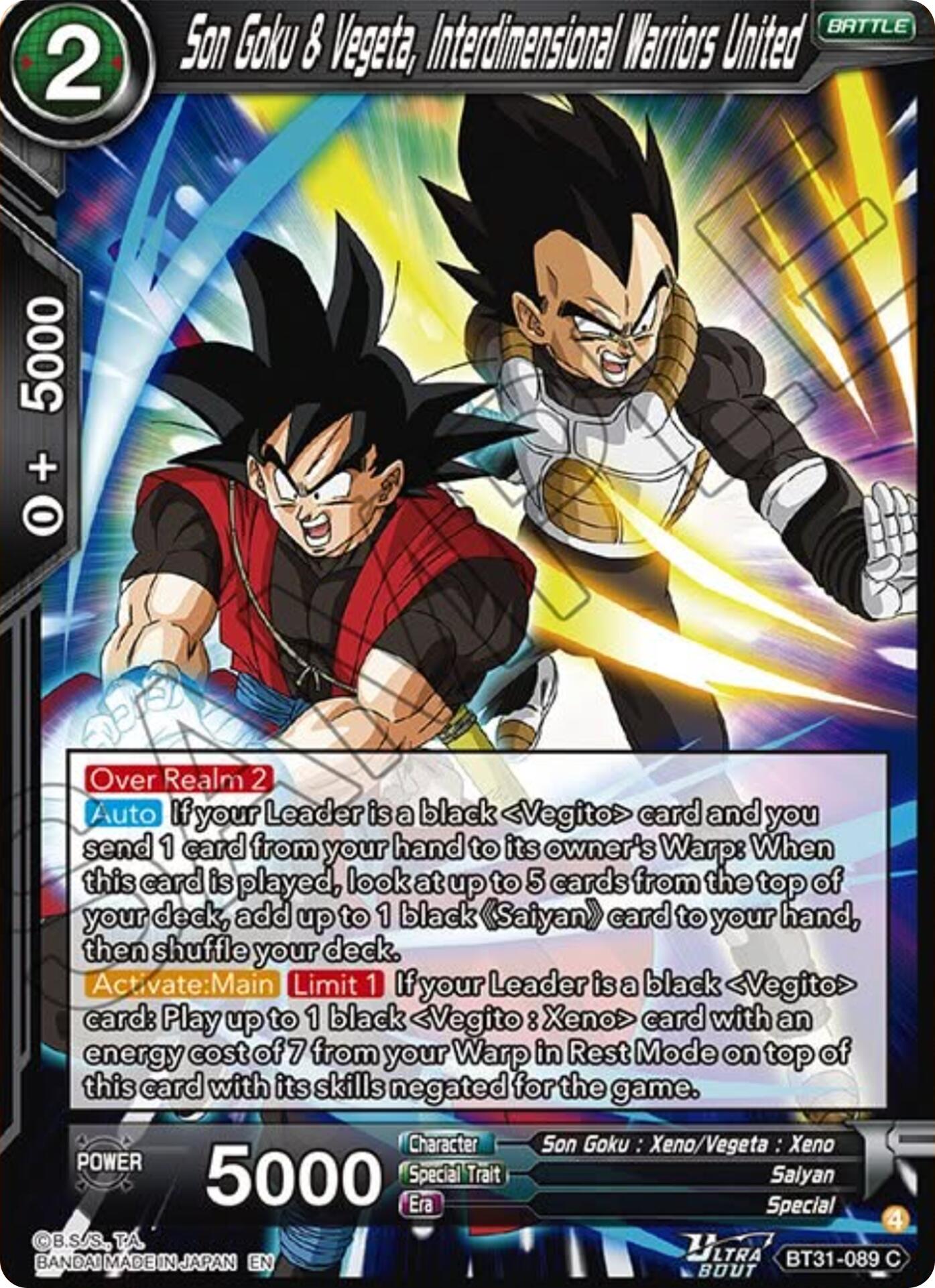 Son Goku & Vegeta, Interdimensional Warriors United (BT31-089) [Impact Beyond Dimensions] | Total Play