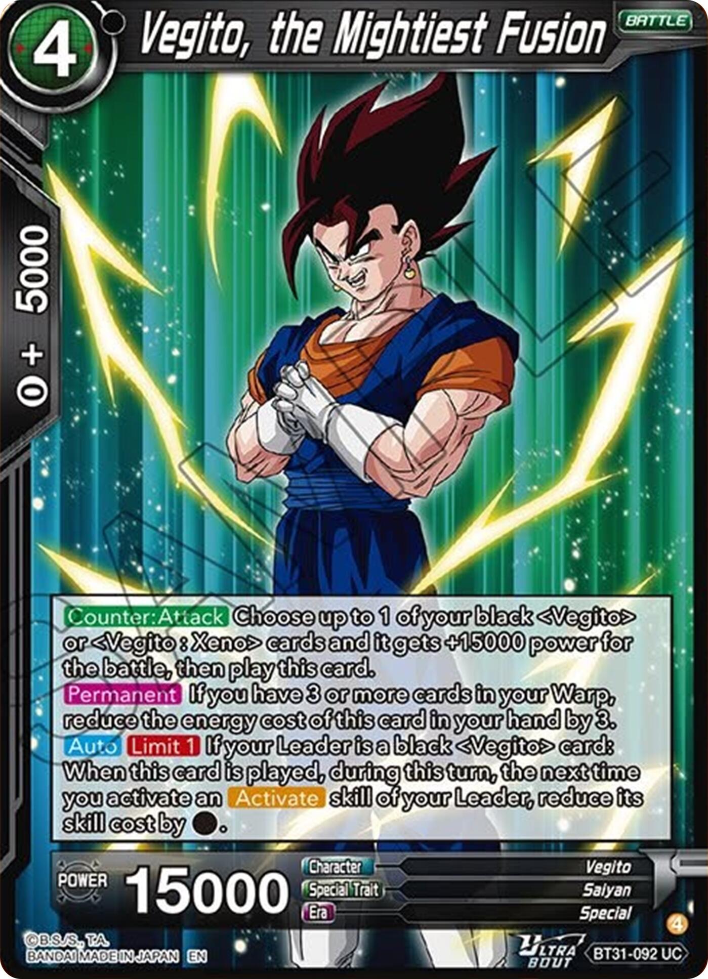 Vegito, the Mightiest Fusion (BT31-092) [Impact Beyond Dimensions] | Total Play
