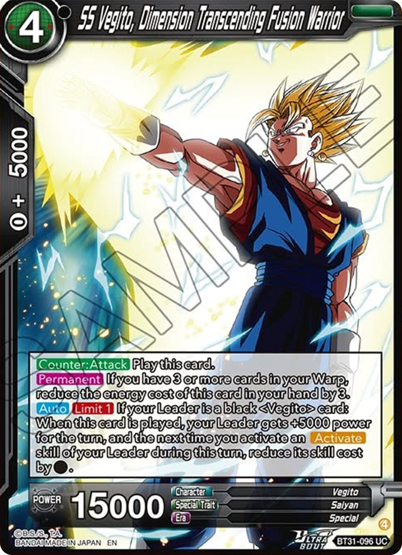 SS Vegito, Dimension Transcending Fusion Warrior (BT31-096) [Impact Beyond Dimensions] | Total Play
