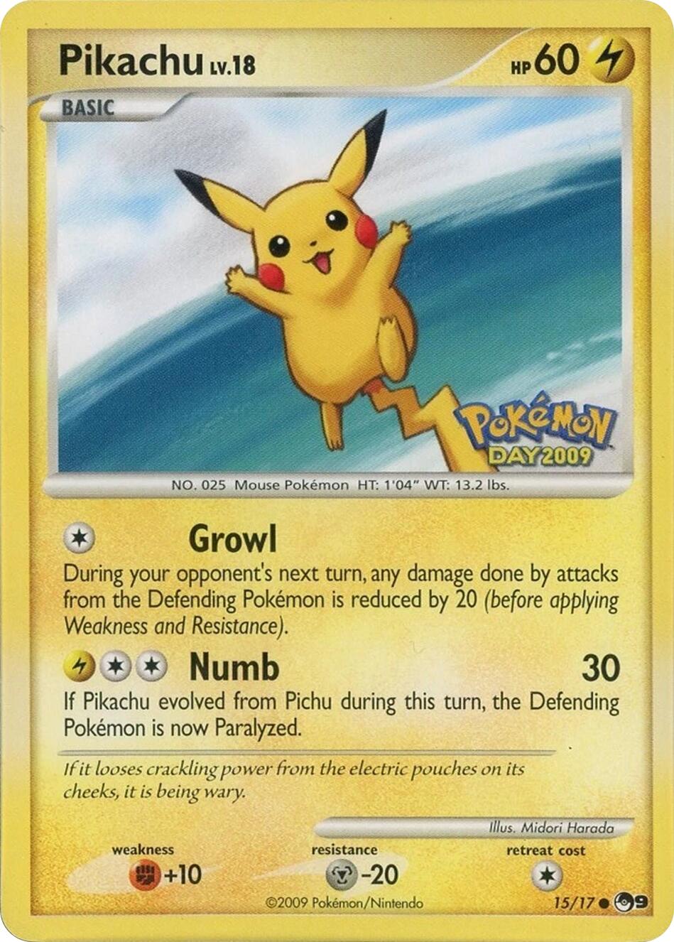 Pikachu (015/017) (Pokemon Day 2009) [POP Series 9] | Total Play