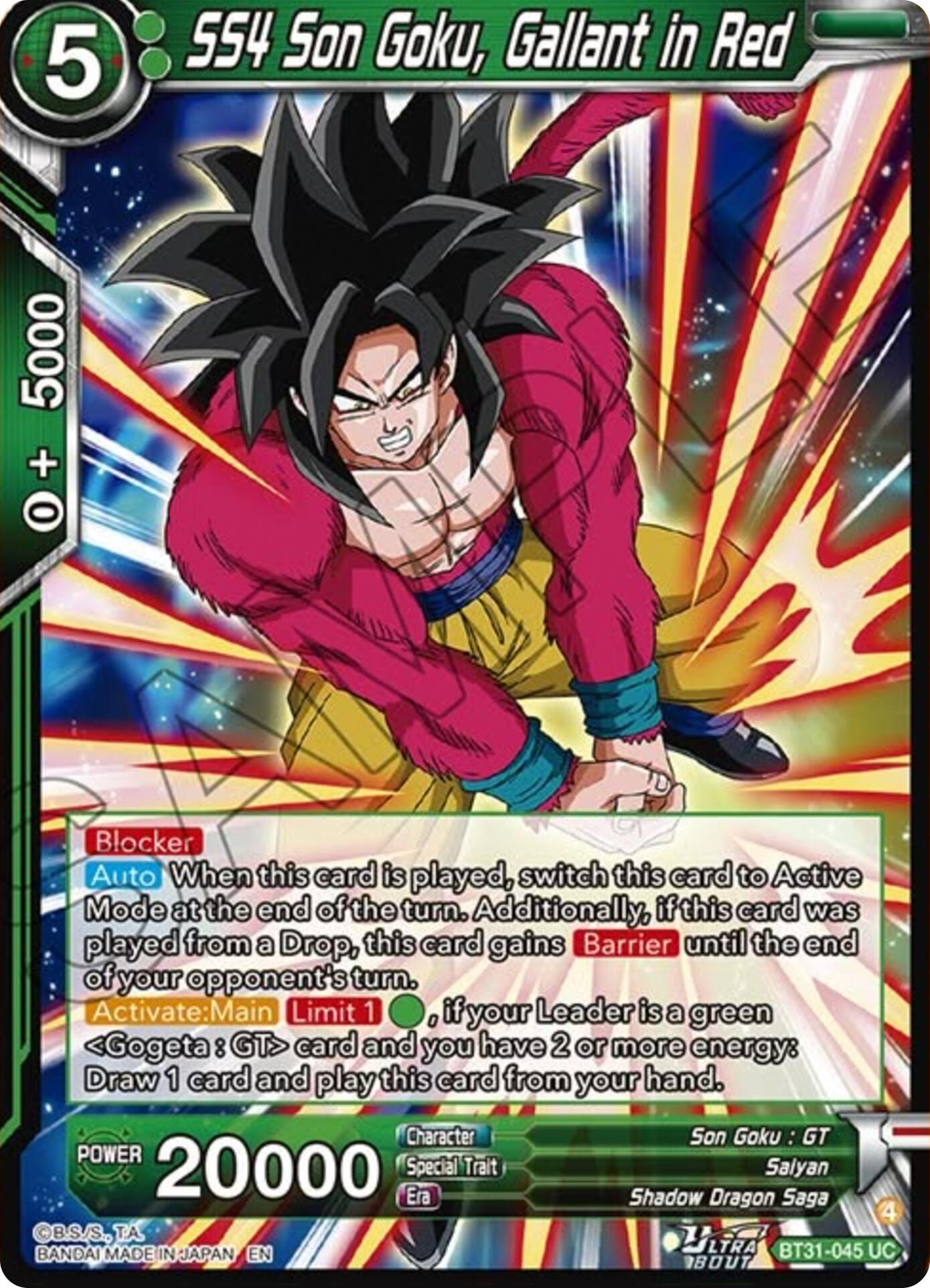 SS4 Son Goku, Gallant in Red (BT31-045) [Impact Beyond Dimensions] | Total Play