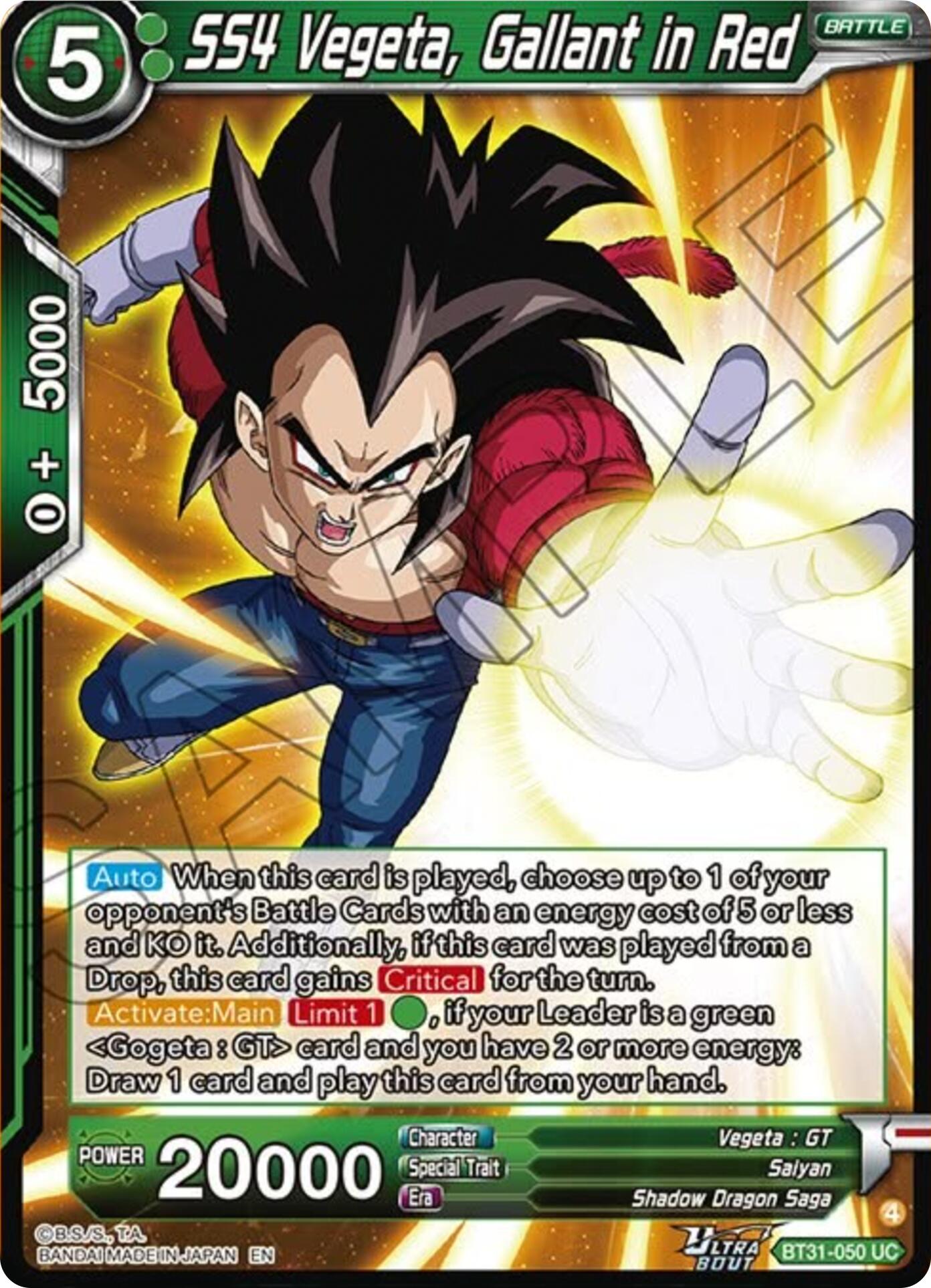 SS4 Vegeta, Gallant in Red (BT31-050) [Impact Beyond Dimensions] | Total Play
