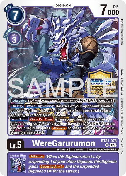 WereGarurumon [BT21-078] (World Championship 26–27 Regionals Season 2) [World Convergence] | Total Play