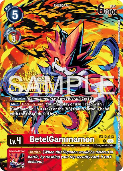 BetelGammamon [EX12-013] (Regionals 26-27 Season 2 Champion) [Digital World Shambala] | Total Play