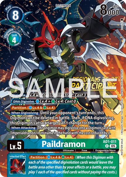 Paildramon [AD1-011] - AD1-011 (Regionals 26-27 Season 2 Participant) [Advanced Booster Digimon Generation] | Total Play