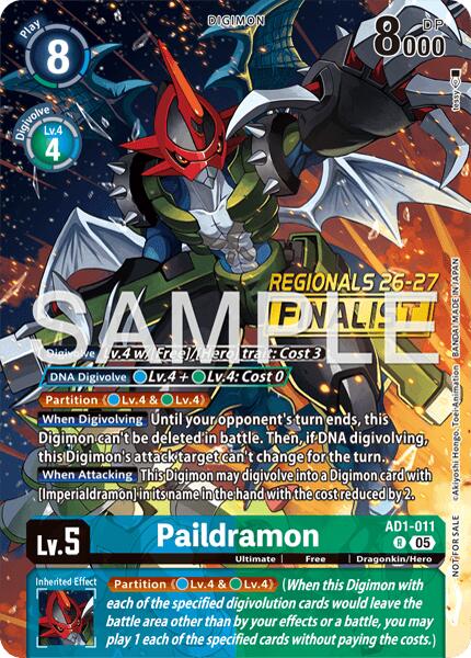 Paildramon [AD1-011] - AD1-011 (Regionals 26-27 Season 2 Finalist) [Advanced Booster Digimon Generation] | Total Play