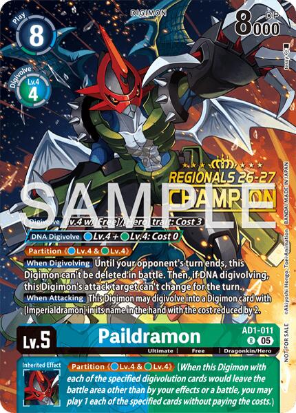 Paildramon [AD1-011] - AD1-011 (Regionals 26-27 Season 2 Champion) [Advanced Booster Digimon Generation] | Total Play