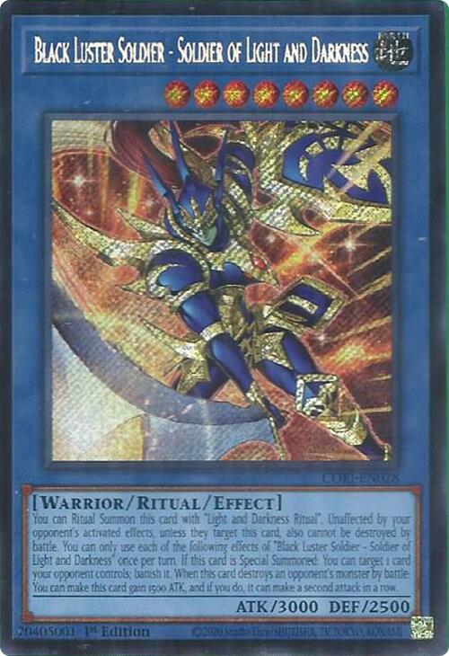 Black Luster Soldier - Soldier of Light and Darkness (Secret Rare) [CORI-EN028] Secret Rare | Total Play