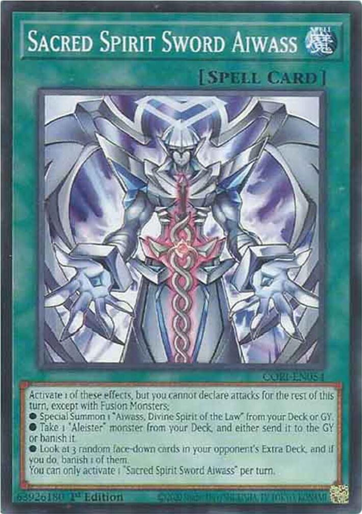 Sacred Spirit Sword Aiwass [CORI-EN054] Common | Total Play