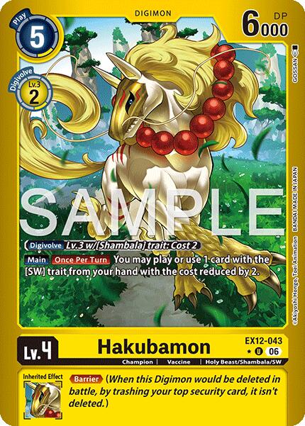 Hakubamon [EX12-043] (Limited Foil) [Digital World Shambala] | Total Play