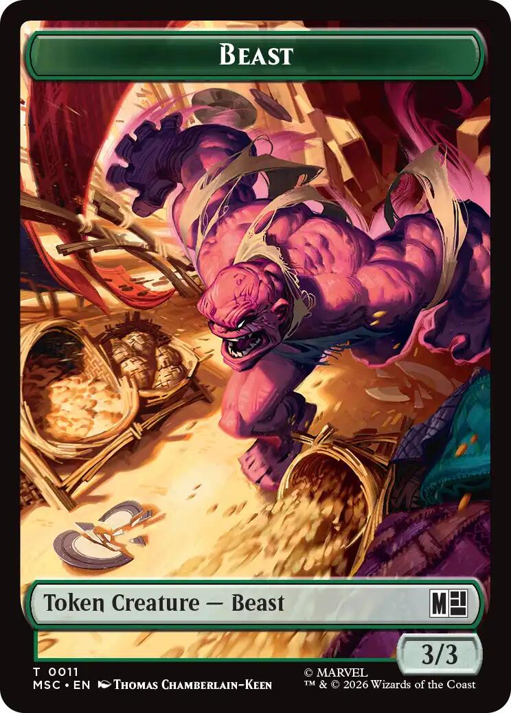 Beast // Vibranium Double-Sided Token [Marvel Super Heroes Commander Tokens] | Total Play