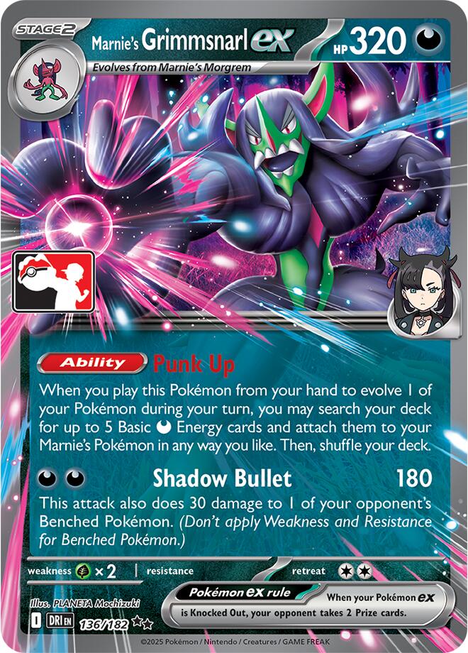 Marnie's Grimmsnarl ex (136/182) [Prize Pack Series Nine] | Total Play